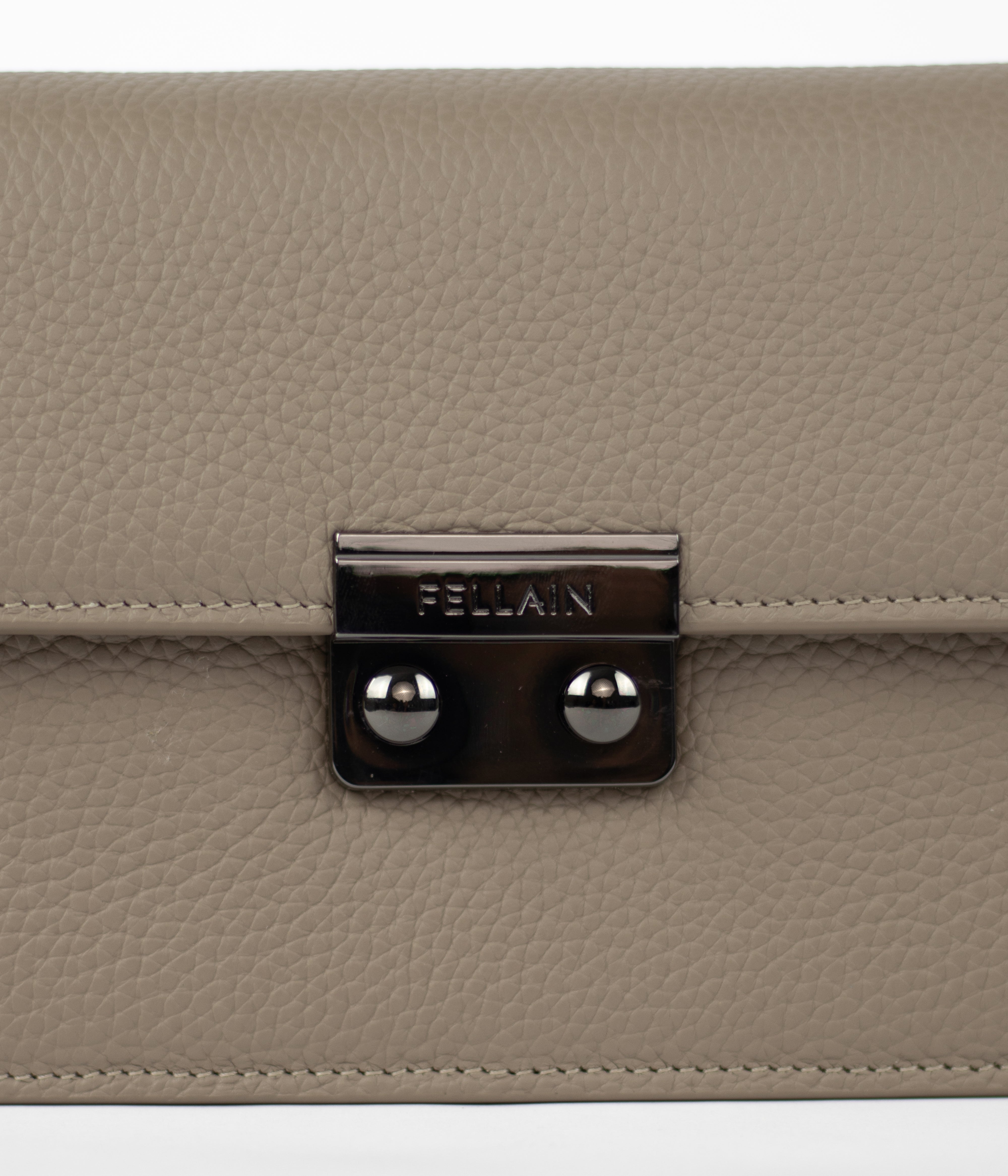 Fellain premium clutch bag for men in taupe leather