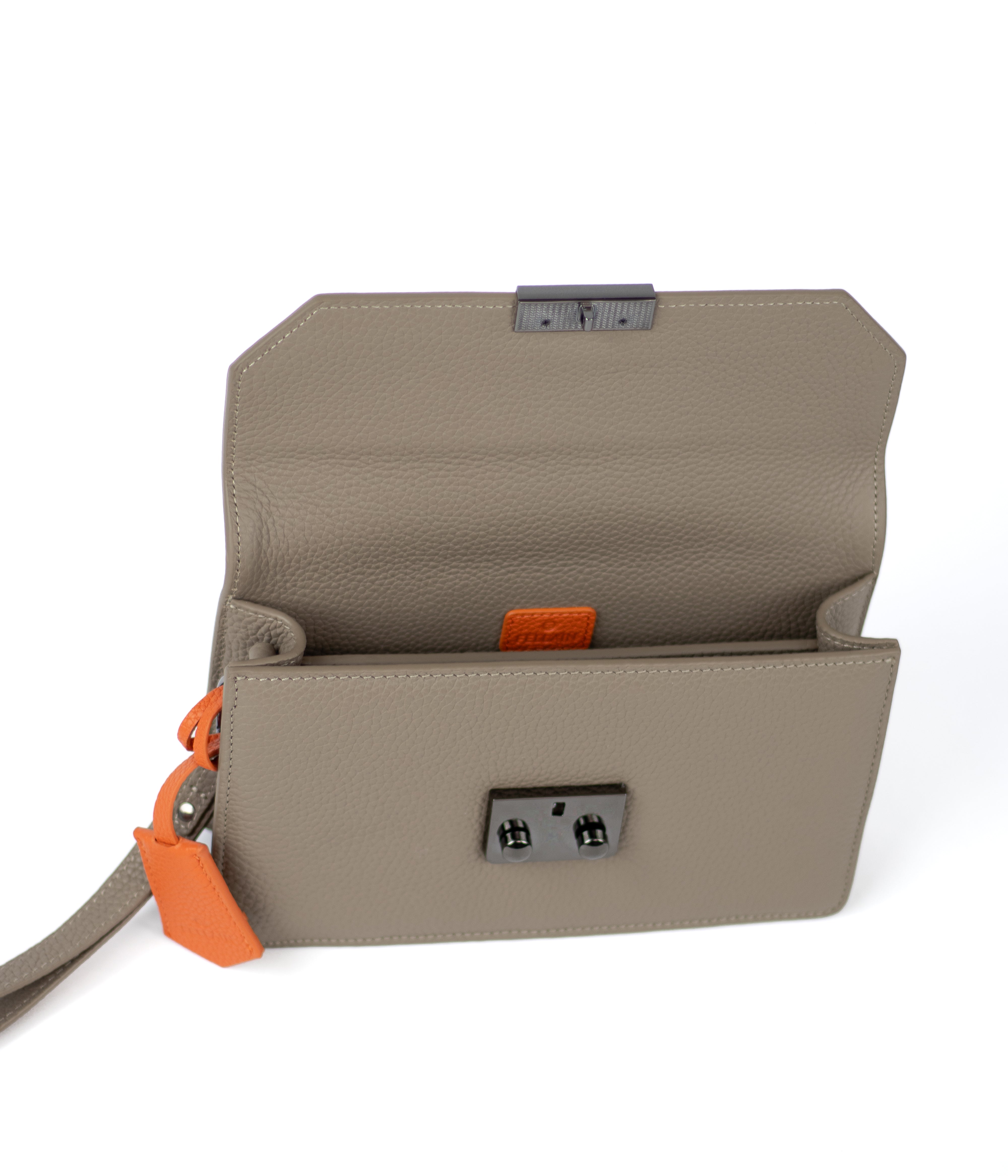 Fellain premium clutch bag for men in taupe leather