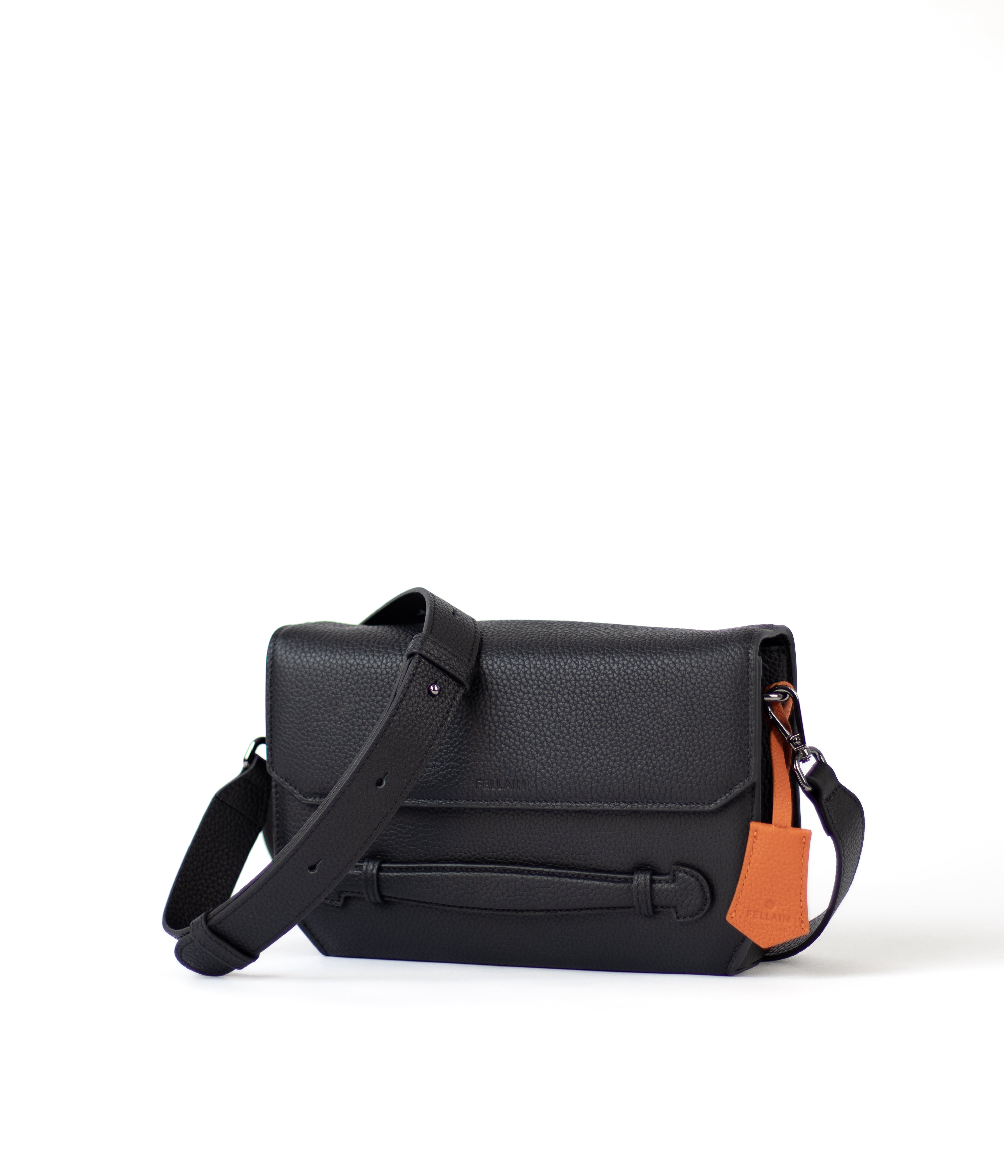 Fellain premium crossbody messenger bag for men in black leather