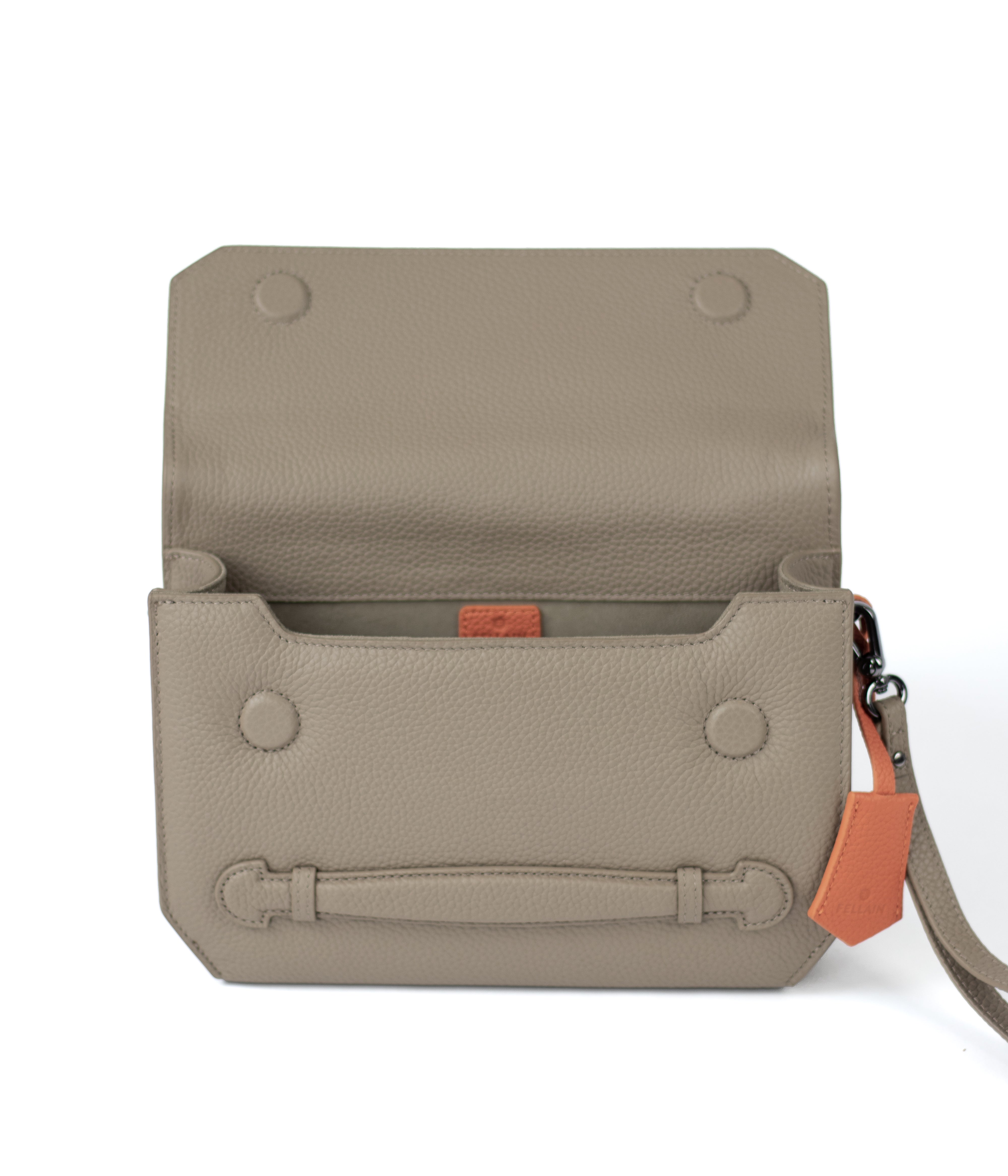 Fellain premium crossbody messenger bag for men in taupe leather