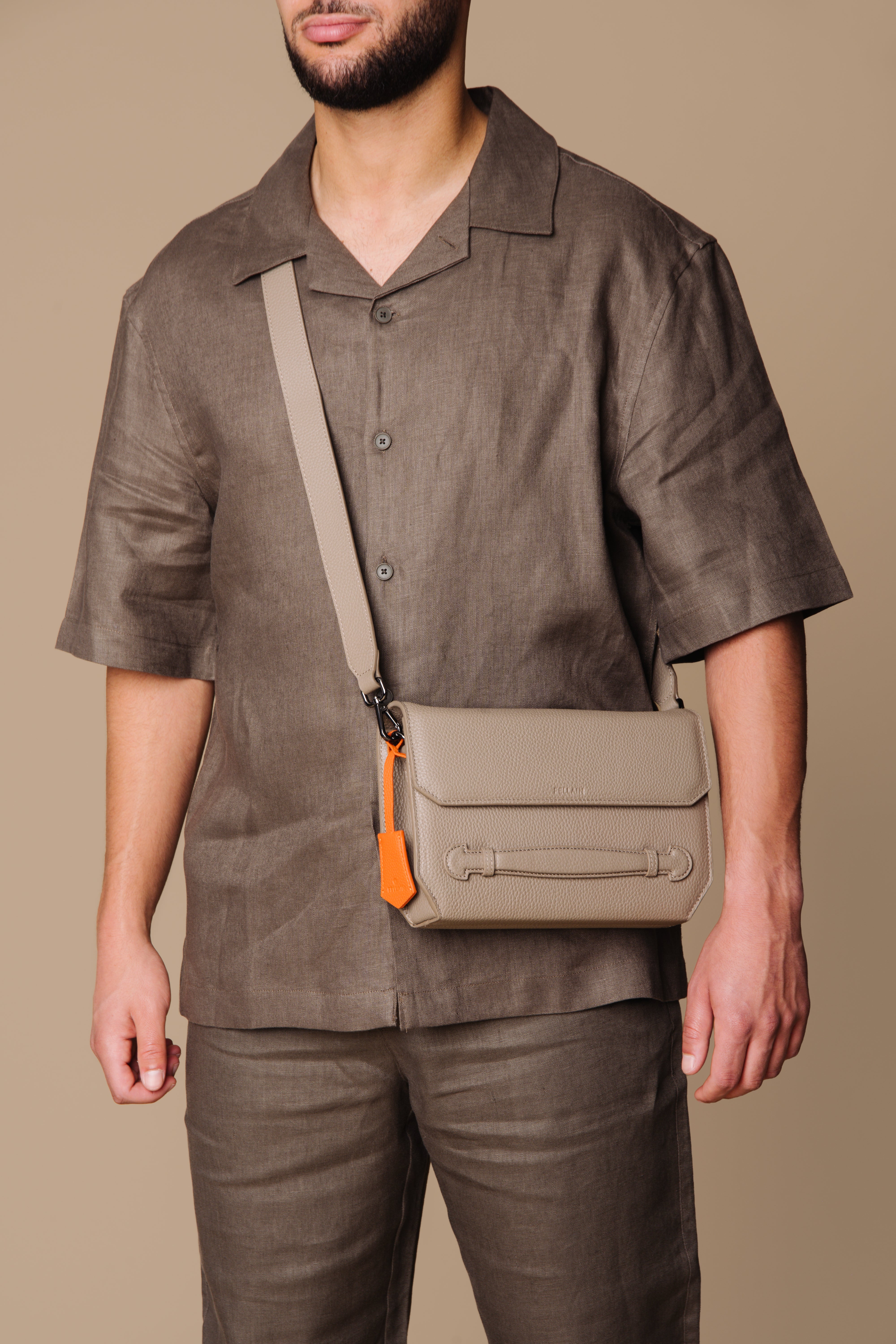 Dual Men Messenger Bag Taupe