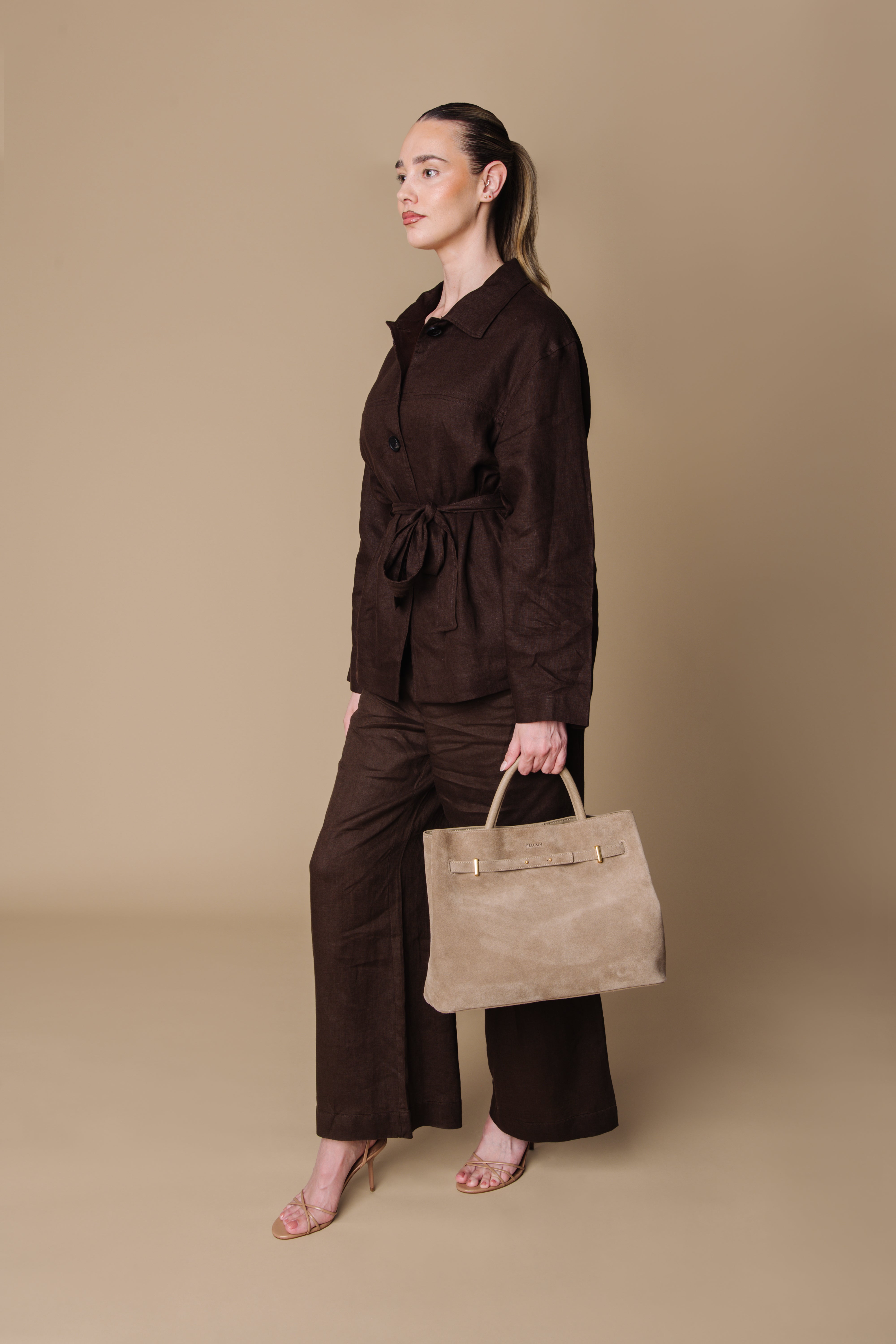 Yara Suede Bag Beige