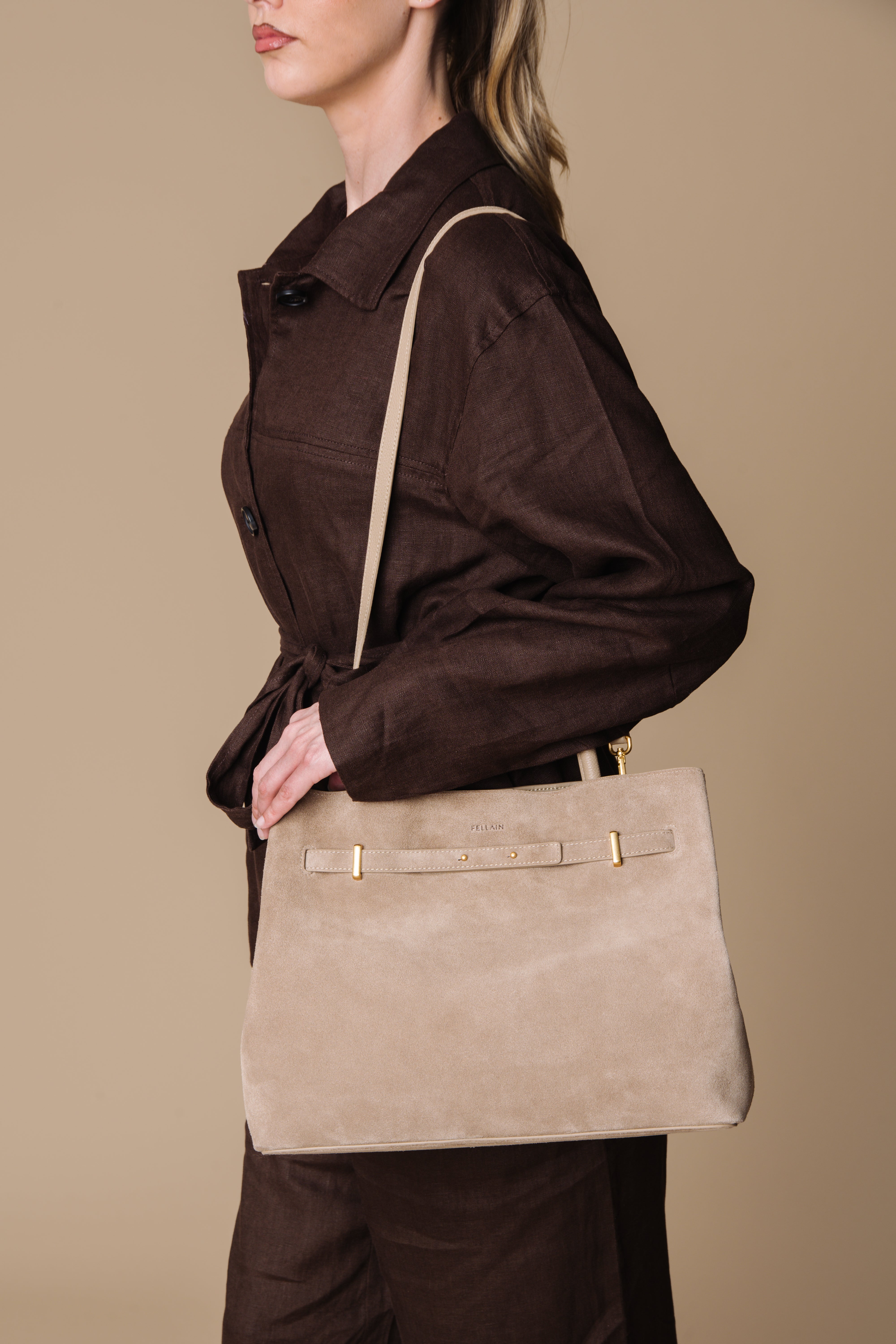 Yara Suede Bag Beige