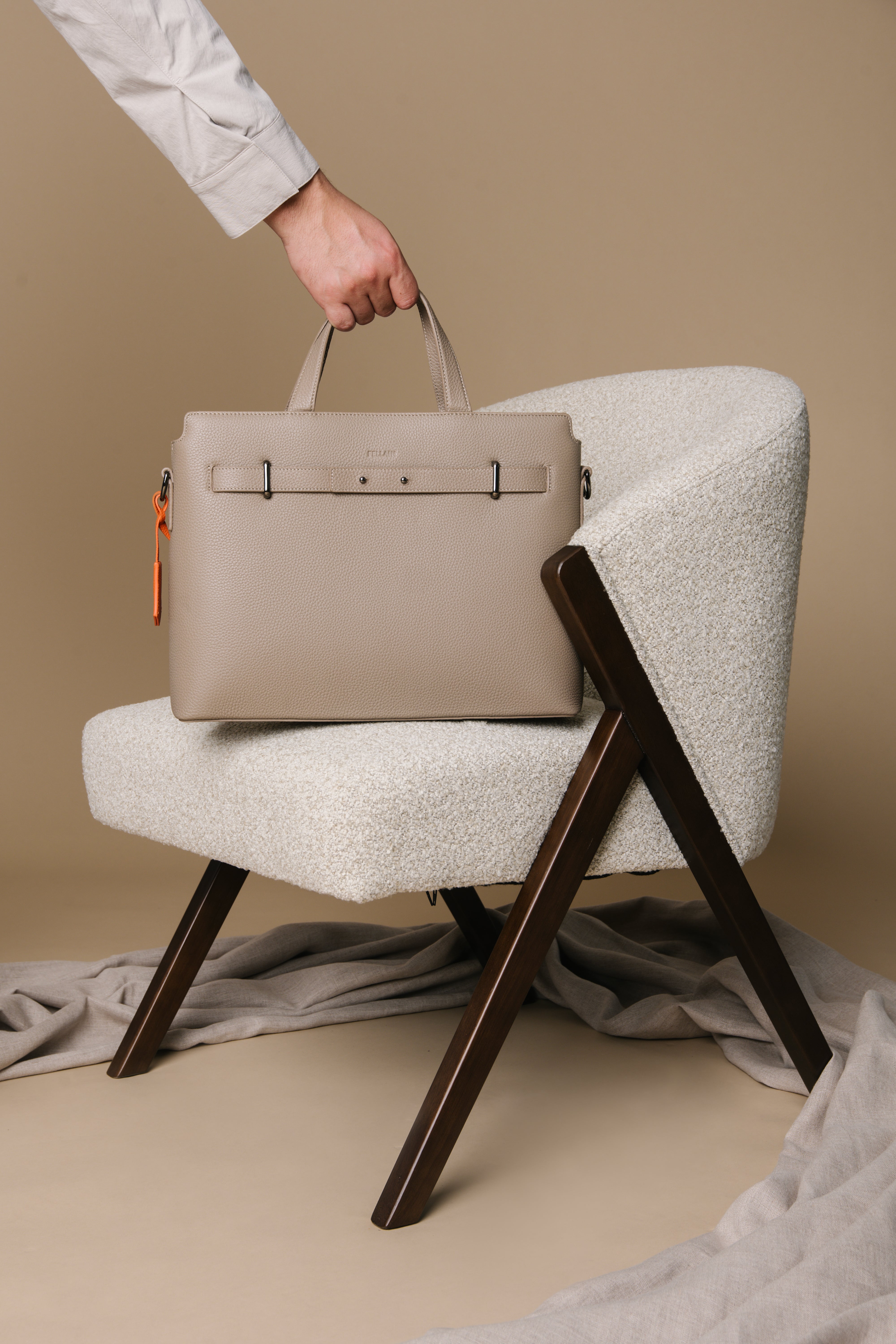 Sacai Men Business Bag Taupe