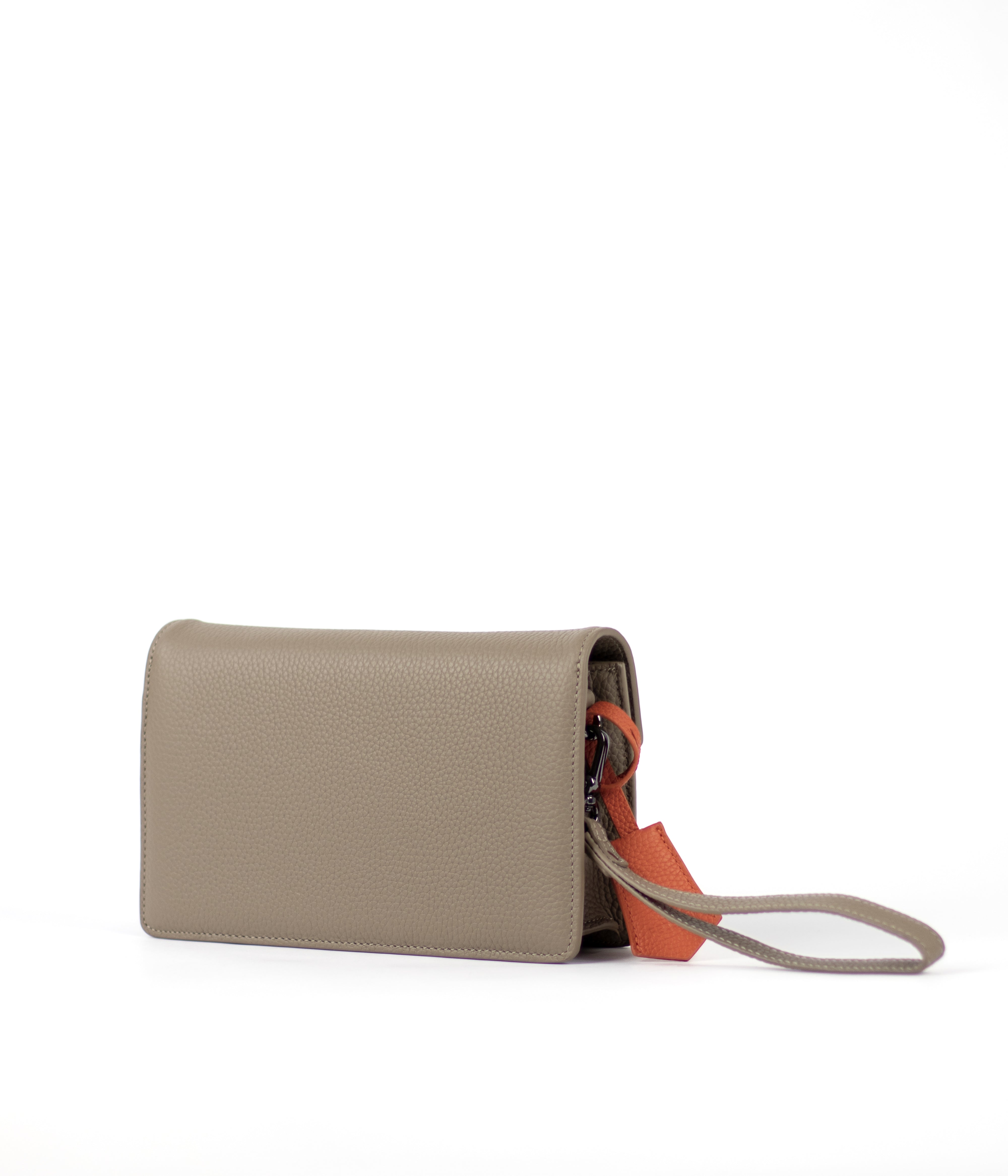 Fellain premium clutch bag for men in taupe leather