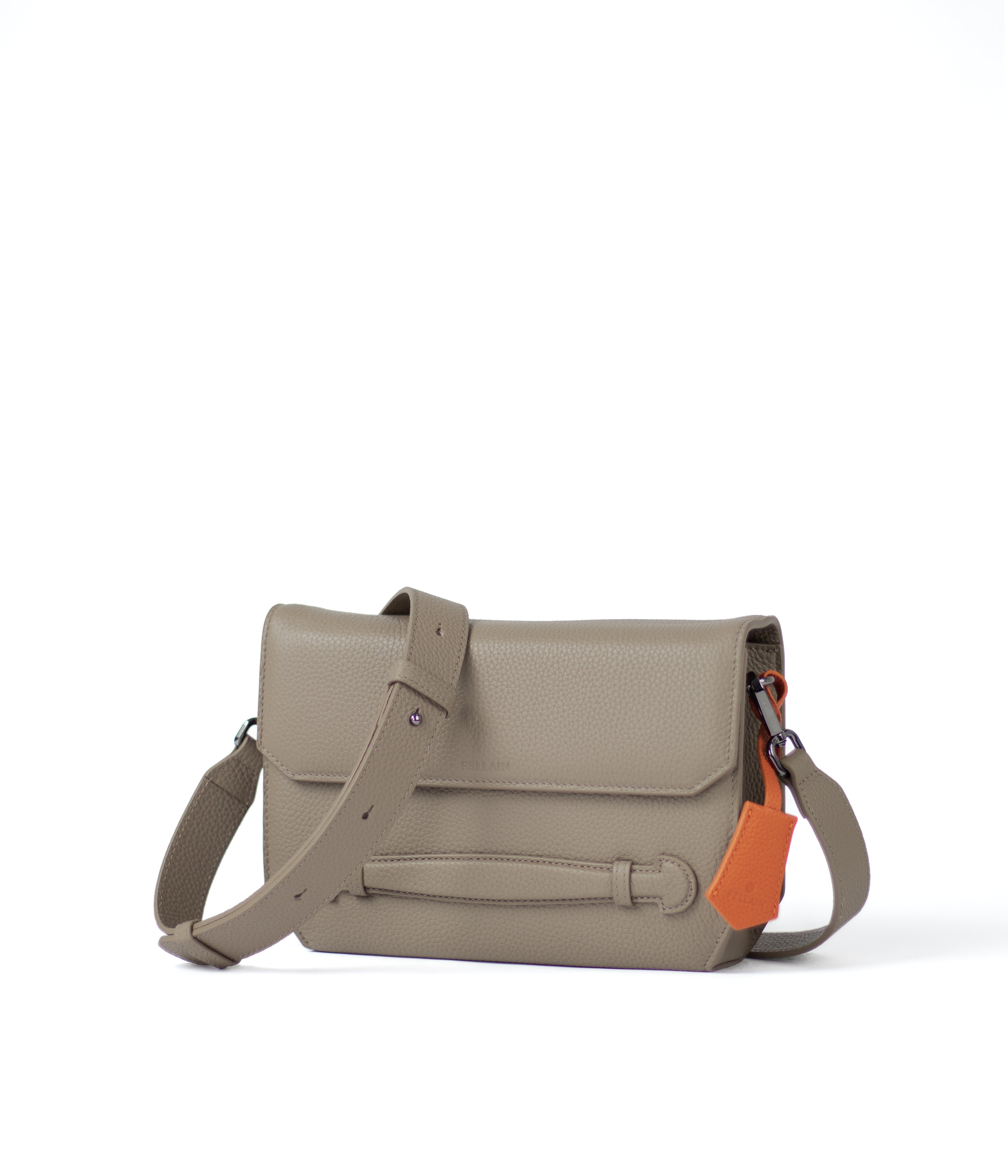Fellain premium crossbody messenger bag for men in taupe leather