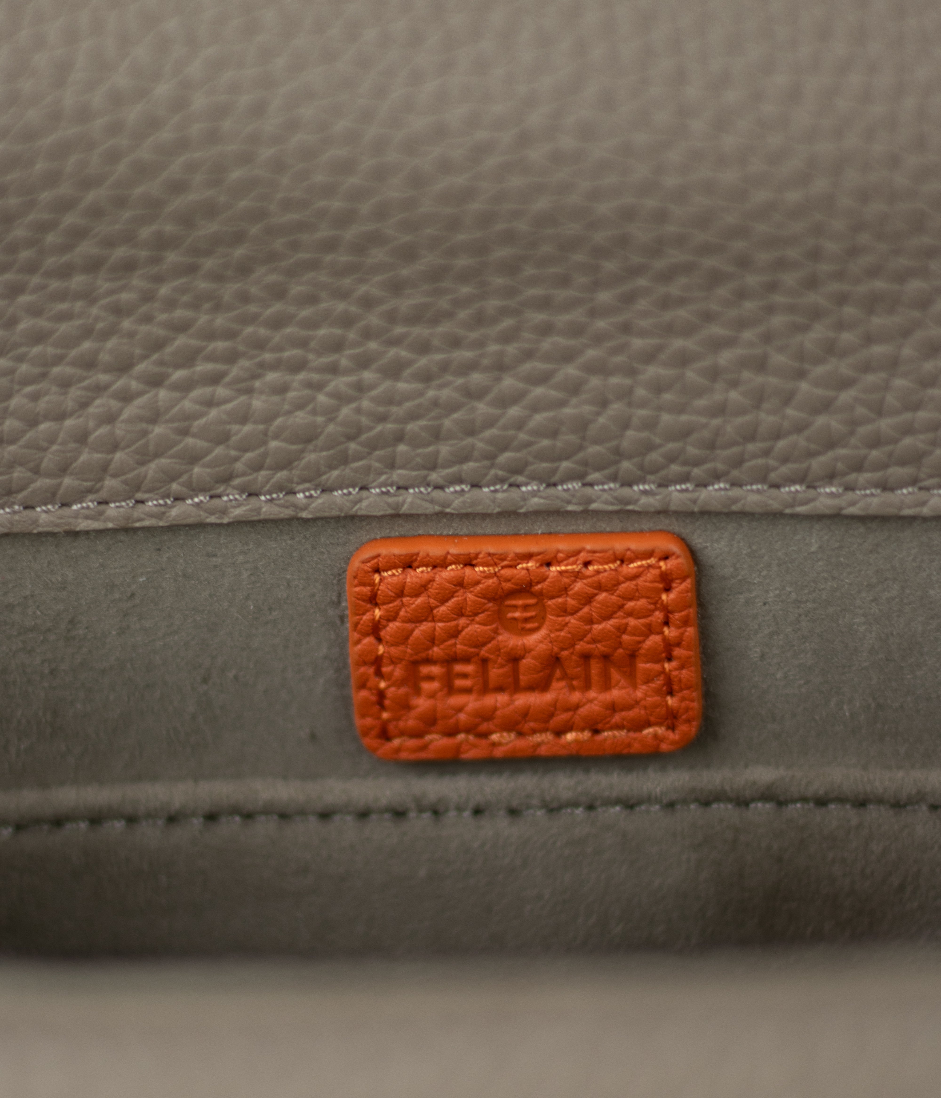 Fellain premium crossbody messenger bag for men in taupe leather
